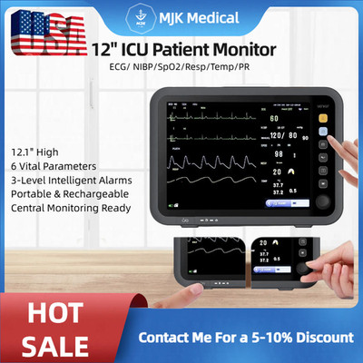 12 Inch Multiparameter ICU Patient Monitor with ECG NIBP SpO2 Resp Temp PR