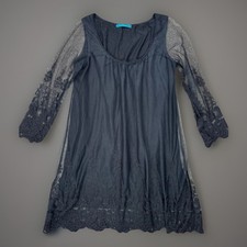 Velvet Dress Size Large Mesh Lace Party Wear 3/4 Sleeve Romantic Party Going Out