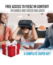 Feebz Vr Headset Green Black with Links +3D VR Videos +VR Games for All Phone #1