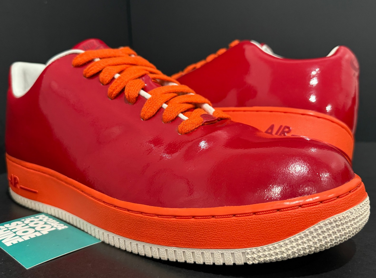 2006 NIKE AIR FORCE 1 SUPREME ONE PIECE LASER PATENT LEATHER RED