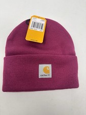 Carhartt Youth Knit Beanie Festival Fuchsia Cuffed Logo Hat NWT AH8990
