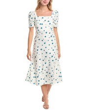 Madison Miles Midi Dress Women's White M