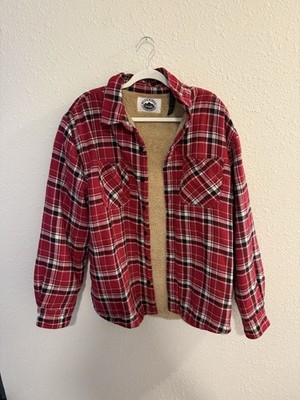 Blue Ridge by Wrangler Men s L/Xl Red Plaid Jacket Button Up