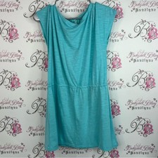 Francesca's boutique Dress open keyhole back detail cinched waist coverup blue
