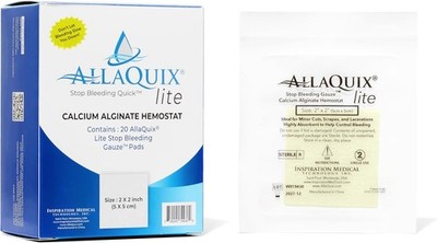 Stop Bleeding Fast Hemostatic Gauze Pads 2 Inch Box of 20