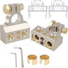 Car Battery Terminal Connector, 0/2/4/6/8 AWG Zinc Alloy Truck Audio Battery ...