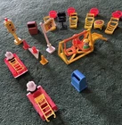 Lot of 24 Vtg Fisher Price Little People and Accessories, Picnic/Street Scene