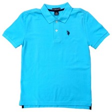 U.S. Polo Assn. Boys Blue Polo Short Sleeve Collared T-Shirt Polo Shirt