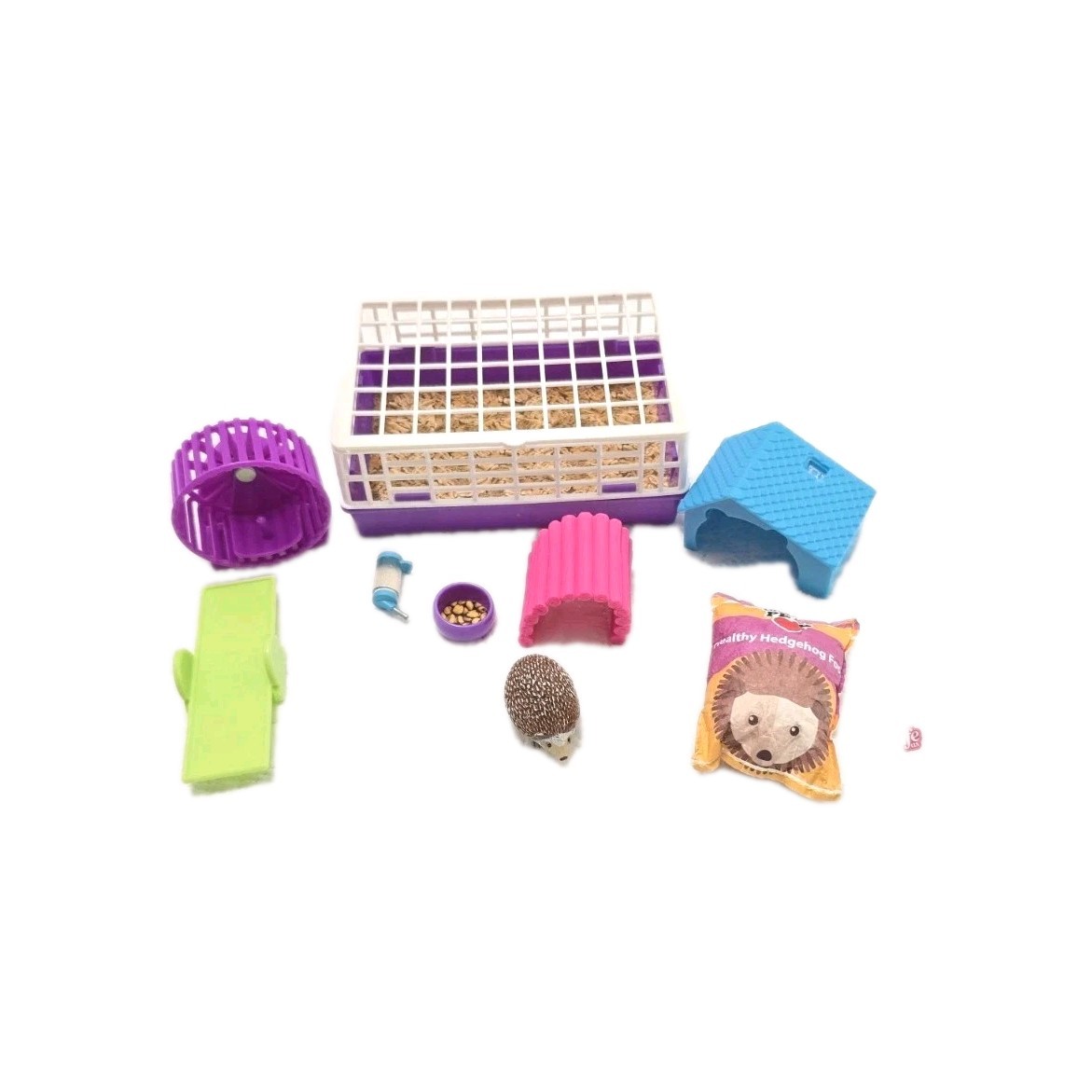 My Life As A Small Pet Animal Set Cage With Hedgehog, Accessories