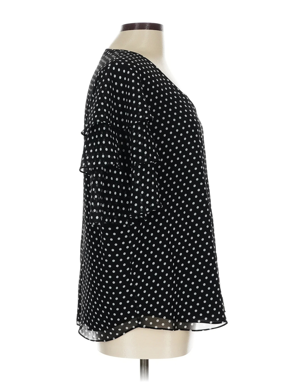 Calvin Klein Women Black Short Sleeve Blouse L thumbnail 3