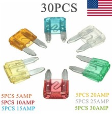 30 Pieces Mini Blade Fuse Mixed Kit 5A/10A/15A/20A/25A/30A Fuses For Car Vehicle