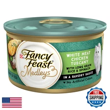 Purina Fancy Feast Medleys Wet Cat Food Tuscany Chicken Rice & Greens 24x3oz Can