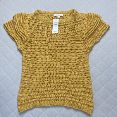 Don t Ask Why Sweater Women s One Size (Small) Short Sleeve Knitted Yellow Italy