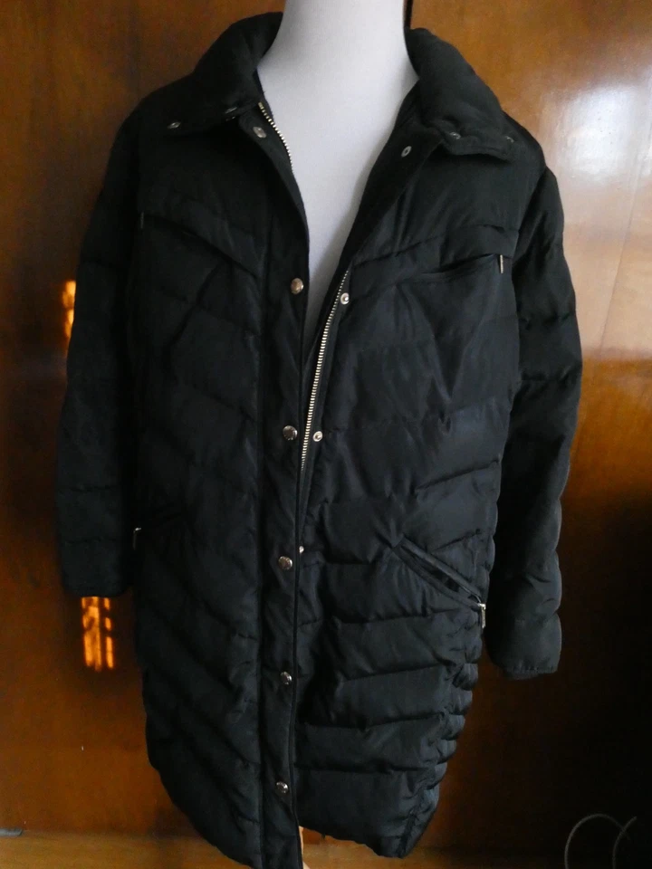 Cinto feminino Michael Kors preto para baixo penas de aves aquáticas acolchoado casaco de inverno 3XL - Imagem 3 de 4