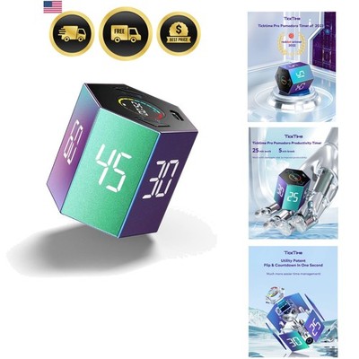 Ticktime Pomodoro Timer, Productivity Timer Cube, 5/15/25/30/45/60 Min Preset...