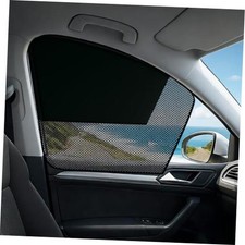 Car Window Shades Pack Magnetic Half Blackout  Half See-Through 2 Black Front