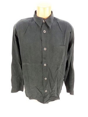 Signum Hemd Herren Gr. M Regular Fit langarm schwarz uni Freizeithemd (15006)