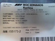 Edwards Vacuum 233-2700-42 SHIELD, INNER