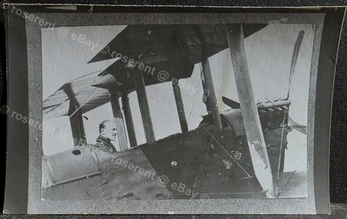 WW1 RFC aircrew in a  Airco DH 6 ''the clutching hand '' archive photo 9 by 6cm