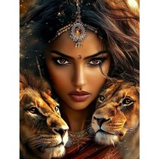 Lions American Lion Diamond Art Kit 12 x 16 Inch 5D DIY Painting Craft