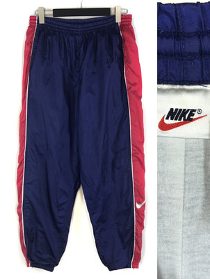 Men's VTG NIKE Pants Track Pants Navy Red Big Logo Nike Sport Pants Size XL
