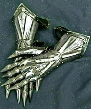 Medieval gauntlet pair accents knight crusader armor steel gauntlet gloves gifts