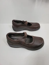 Dansko Marah Brown Leather Mary Jane Clog Comfort Shoes Women Size 7.5 EU 38