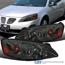 Fits 2005-2010 Pontiac G6 GT GTP Smoke Headlights Head Lamps Left+Right 05-10