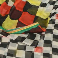 Sanskriti Vintage Sarees Multi Georgette Printed Sari 5Yd Craft Fabric