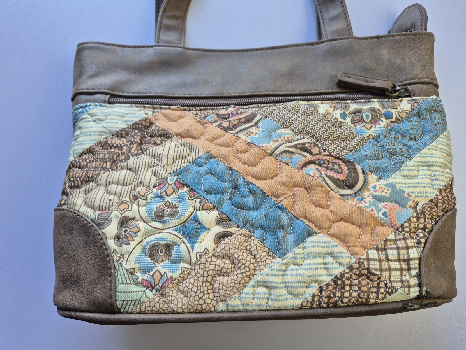 Donna Sharp Quilted Patchwork Handbag Totebag Ken… - image 3