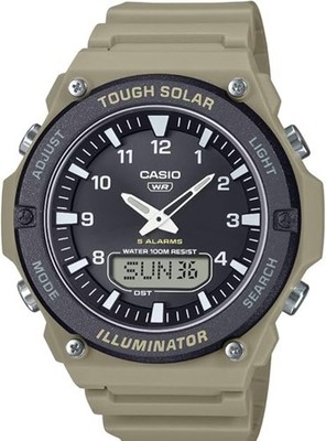 Casio AQS820W-5AV Solar Analog Digital Watch Resin Band 100M Water Resistant AQ-