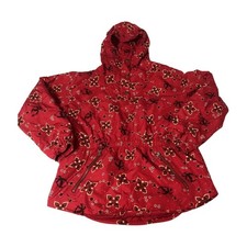 LL Bean Jacket Hooded Girl's XL 18 Red 100 nylon