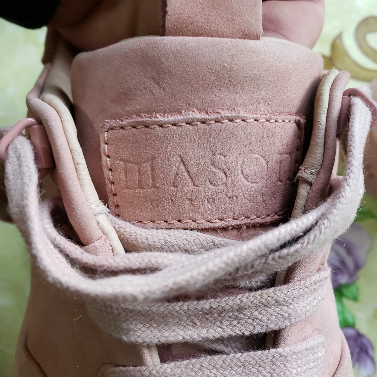 Mason Garments Men s Shoes Pink Low Sneaker Nubuck Leather Size US