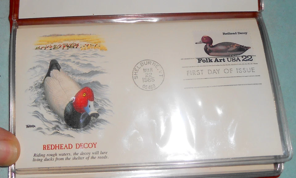 1985 FIRST DAY OF ISSUE STAMP COLLECTION by FLEETWOOD of 5 ANTIQUE DUCK DECOYS - Image 4 of 4