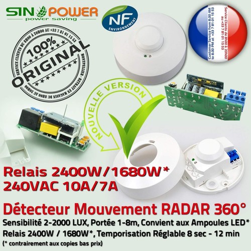 Détecteur de Mouvement Interrupteur RADAR Micro-Ondes Capteur de Passage Alarme - Photo 2/7