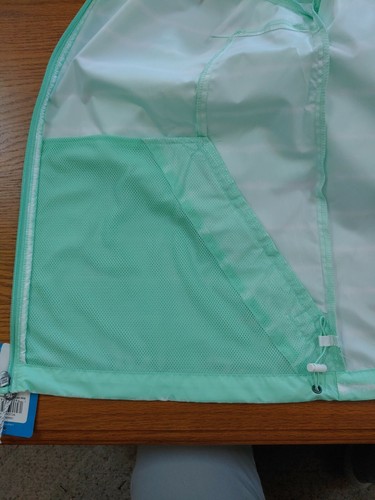Columbia Misses Sz. X-Large Mint and White Striped Hooded Windbreaker NWT - Picture 10 of 11