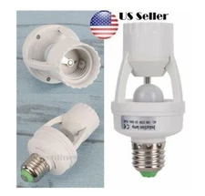 Screw-In Motion Detector Sensor Light Socket 360° up to 25' LED Fluorescent Bulb