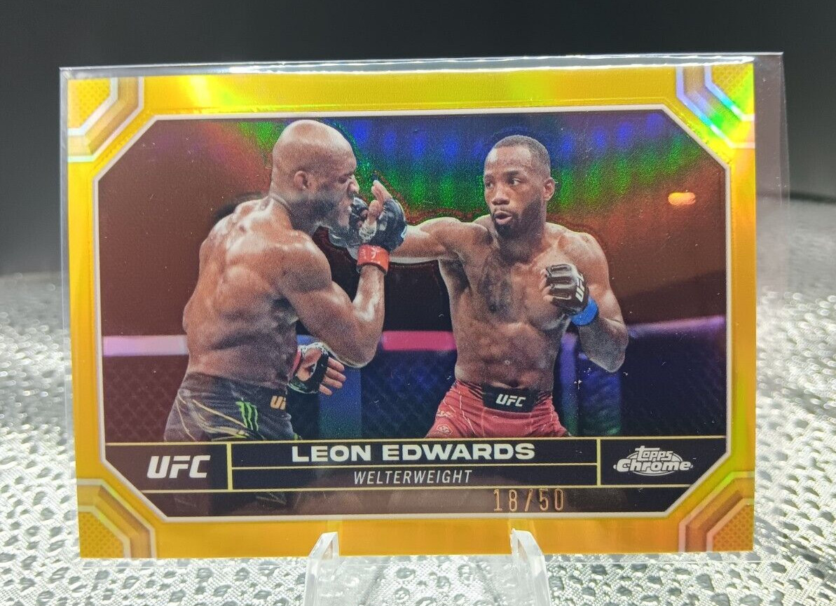 2024 Topps Chrome UFC - #115 Leon Edwards Gold #/50