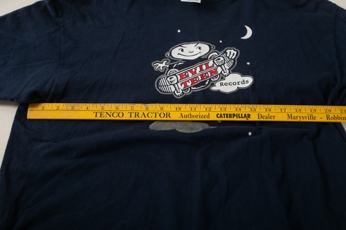 Evil Teen Records T Shirt XL (UB3/JSF6) Hanes Beefy T Navy Blue Skater - Picture 6 of 10