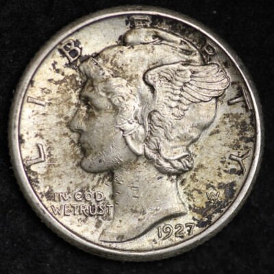 1927 Mercury Dime CHOICE BU FREE SHIPPING E242 WNM