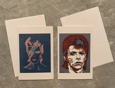 DAVID BOWIE  GREETING CARDS "ZIGGY STARDUST" "ALADDIN SANE" BLANK.. NEW.. SEALED