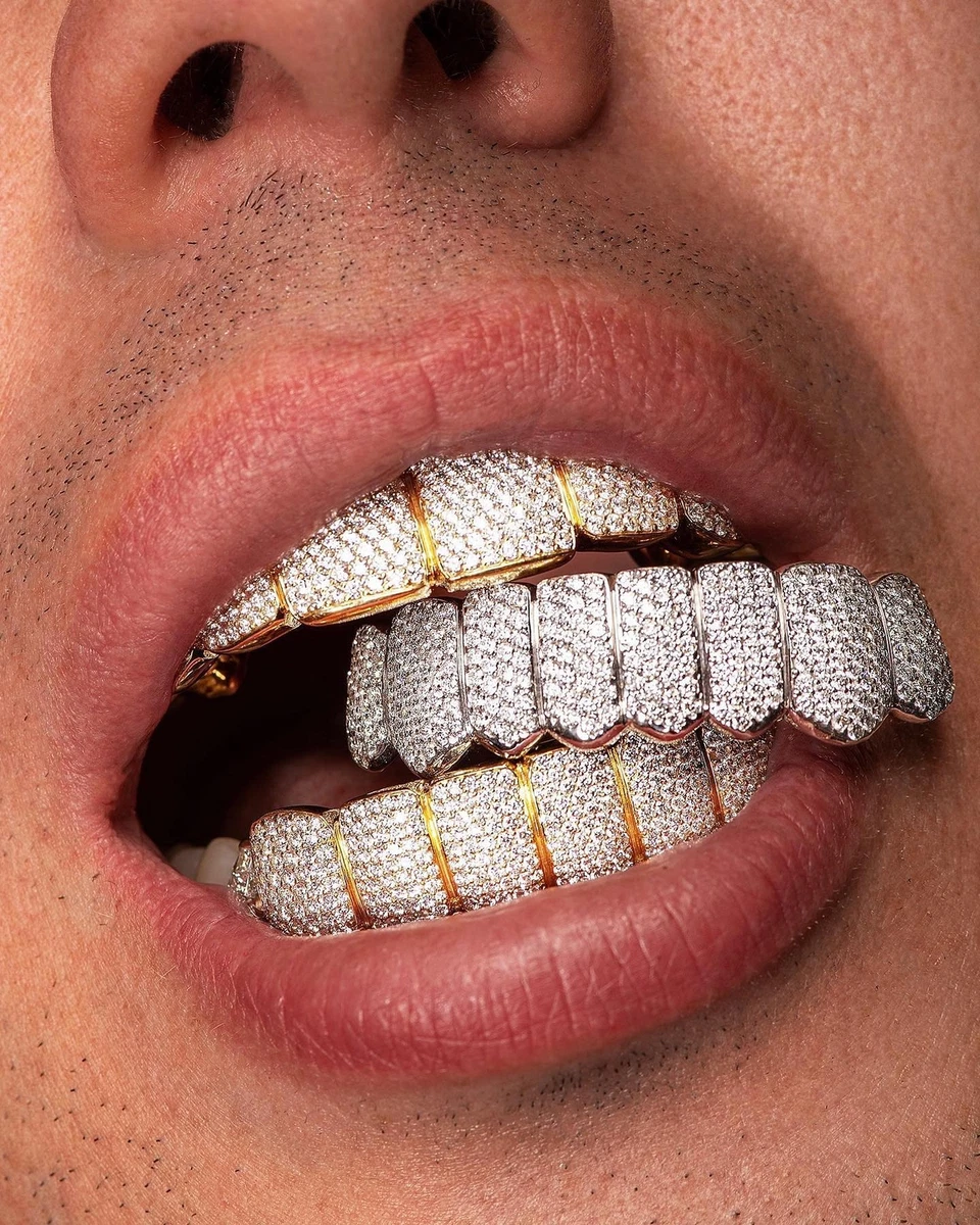 Grillz 8 Open Face Diamond Teeth