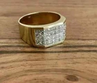 2 Ct Round Cut Simulated Diamond Engagement Band Ring 14K Yellow Gold Plated