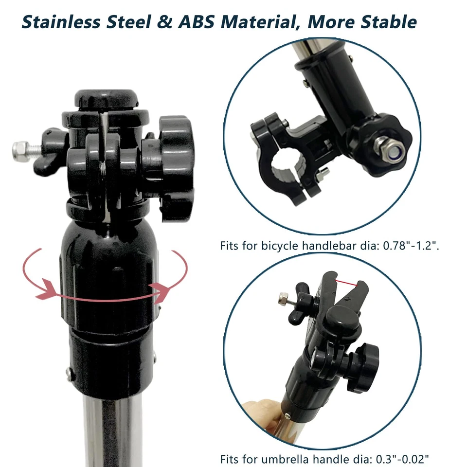 Soporte para paraguas para movilidad de ancianos scooter silla de ruedas agarre soporte ajustable... Foto 3 de 4