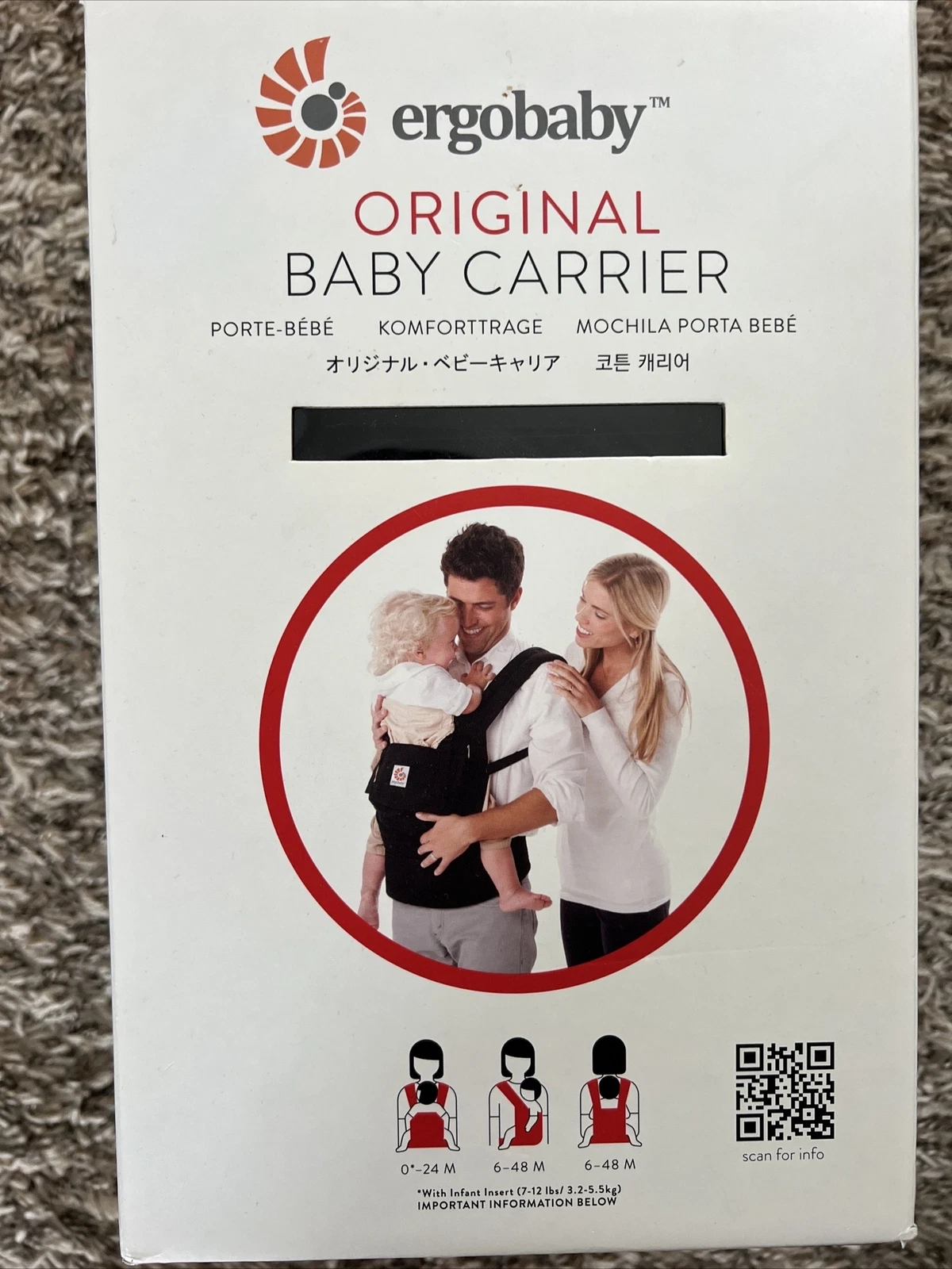 Ergobaby Ergo Baby Carrier Original Multiple Positions - Black & Tan / Camel