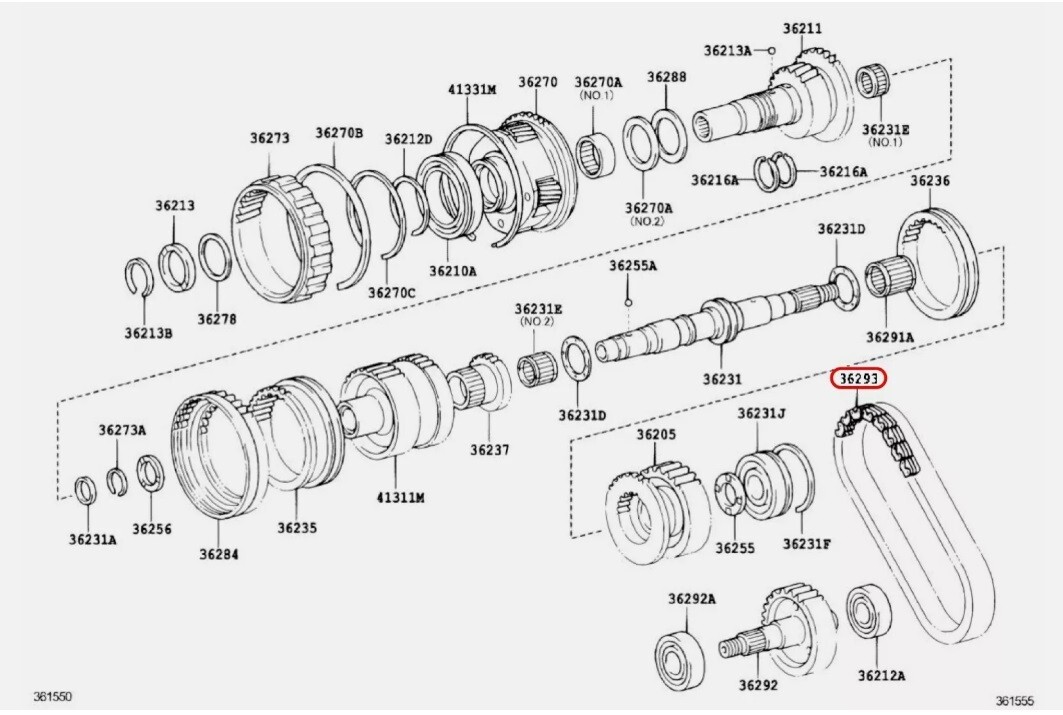 TOYOTA GENUINE HILUX LAND CRUISER 4RUNNER FR TRANSFER CHAIN OEM