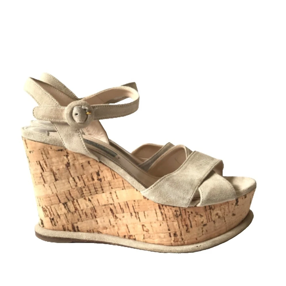 Sandalias de ante sólido PRADA Women's para Mujer