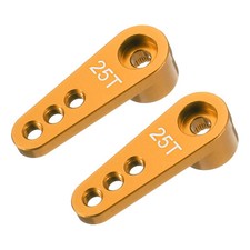 Aluminum Alloy 25T Steering Servo Single Arm Horn Gold for RC Car 2 Pcs