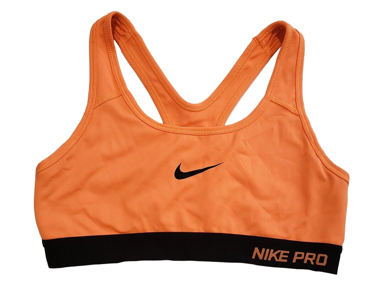 neon orange nike sports bra