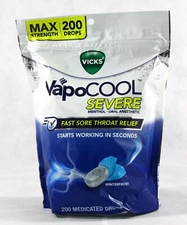 Vicks VapoCOOL WinterFrost Menthol 200 Medicated Drops Free Shipping Exp 04/2027